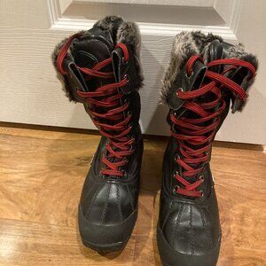 PAJAR Winter Black red-laced boots Size 6